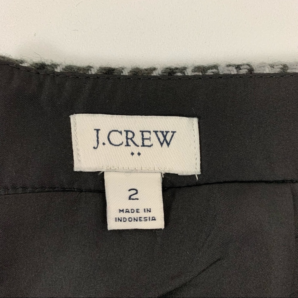 J. Crew Factory Pencil Skirt Wool Blend Houndstooth Gray Black Check Women’s 2 - Picture 7 of 11